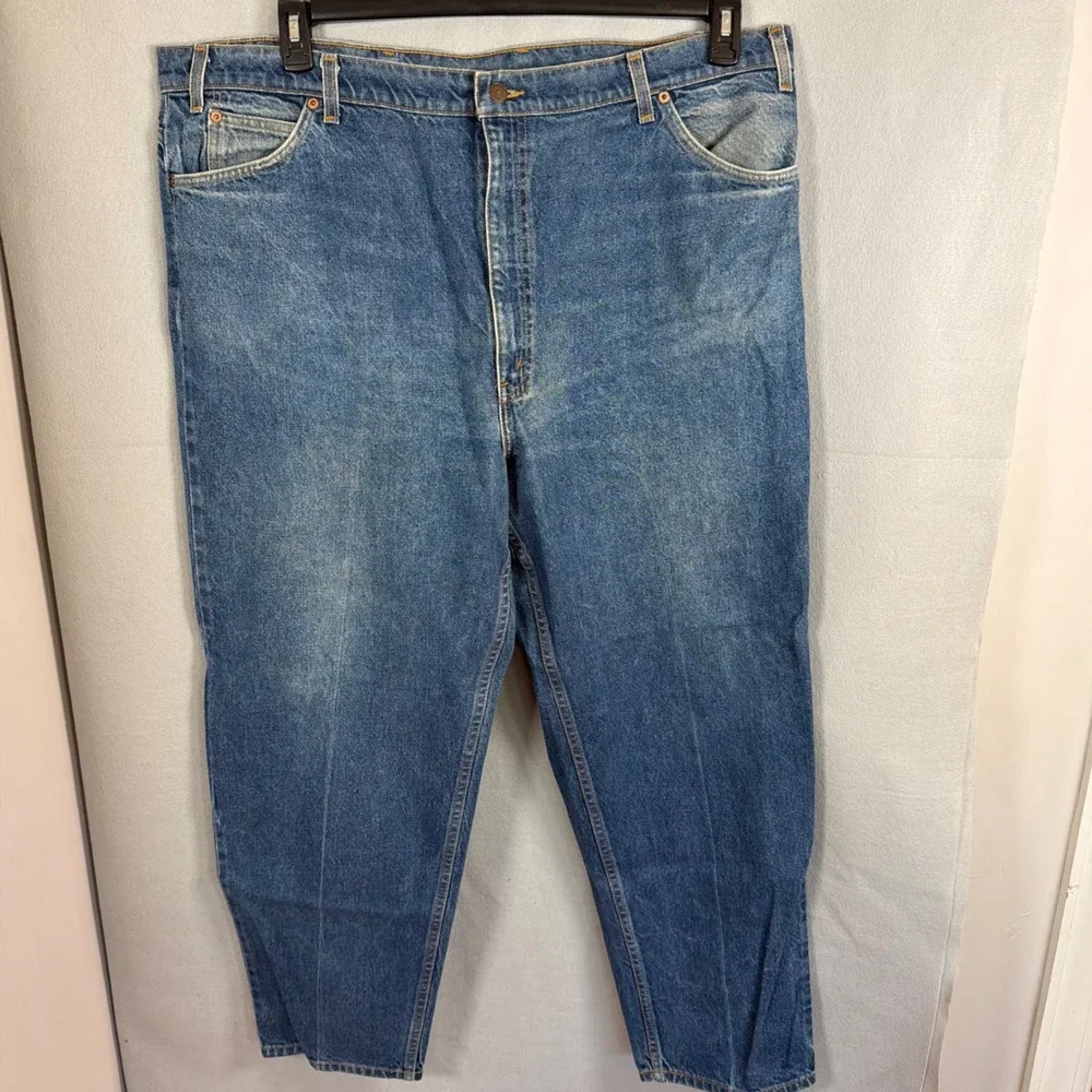 Levi's Jeans Men VTG 46x30 Blue 550 Relaxed Fit Tapered Leg Orange Tab Denim